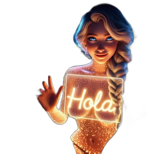 jewelry, concept art, 3d render, fantasy art, comic book art, neon lights, female, animated transparent PNG cut-out