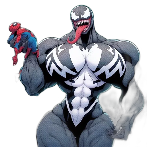 creature, animal, concept art, comic book art, pixel art, cartoon, spider-man, hangs transparent PNG cut-out