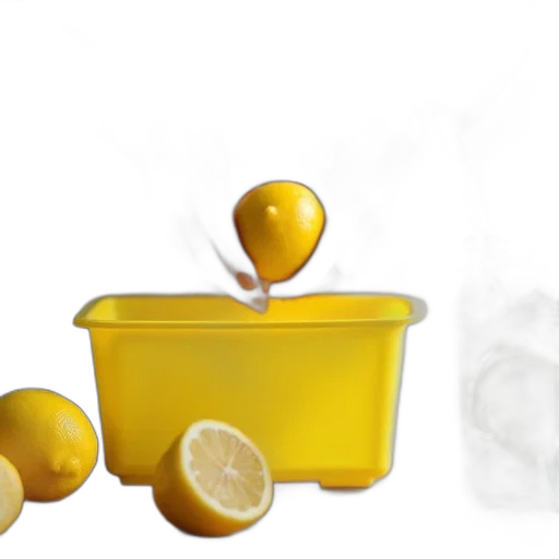 food, 3d render, photorealistic, concept art, monochrome, person, squeezing, lemon transparent PNG cut-out