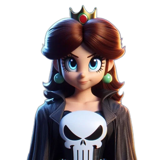 crown, 3d render, concept art, cartoon, comic book art, anime-style, character, black transparent PNG cut-out