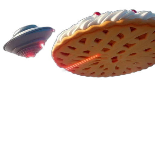 umbrella, hat, shoes, food, 3d render, concept art, photorealistic, vaporwave transparent PNG cut-out