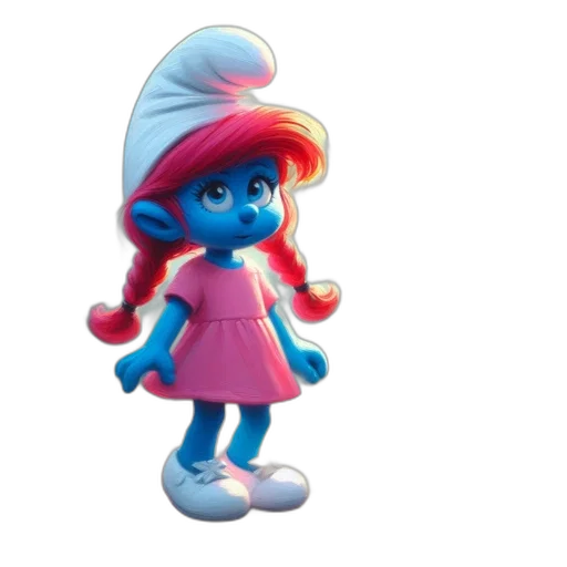 staff, hat, dress, creature, 3d render, concept art, cartoon, blue transparent PNG cut-out