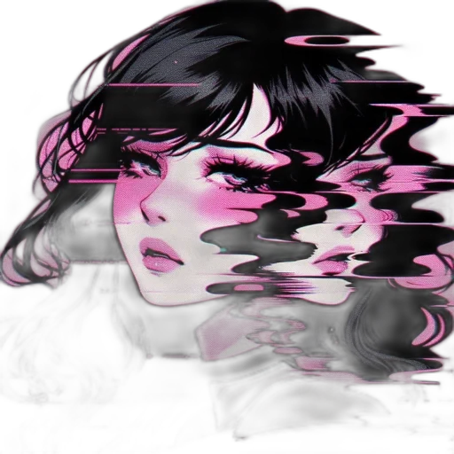 face, hair, mask, creature, vaporwave, fantasy art, anime, concept art transparent PNG cut-out