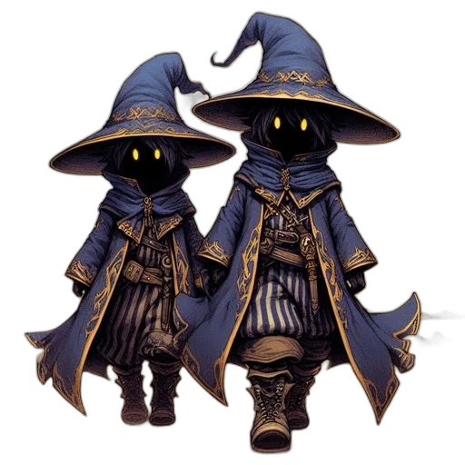 hat, staff, mask, concept art, fantasy art, pixel art, 3d render, dark transparent PNG cut-out