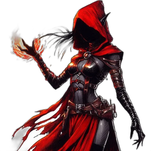 mask, staff, concept art, fantasy art, comic book art, pixel art, fire, red transparent PNG cut-out