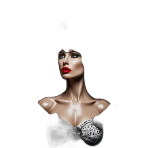 jewelry, photorealistic, concept art, fantasy art, comic book art, woman, striking, red transparent PNG cut-out