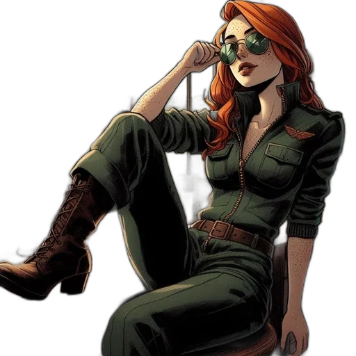 comic book art, concept art, cartoon, earth tones, green, inside, aviation-themed, venue transparent PNG cut-out