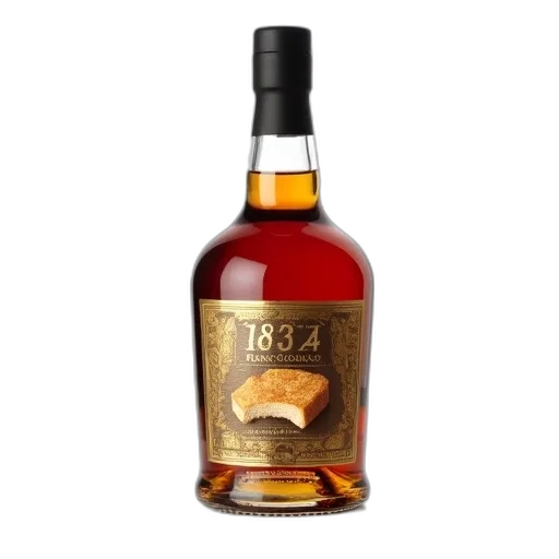bottle, 1834, france, cognac, label, featuring, golden, color transparent PNG cut-out