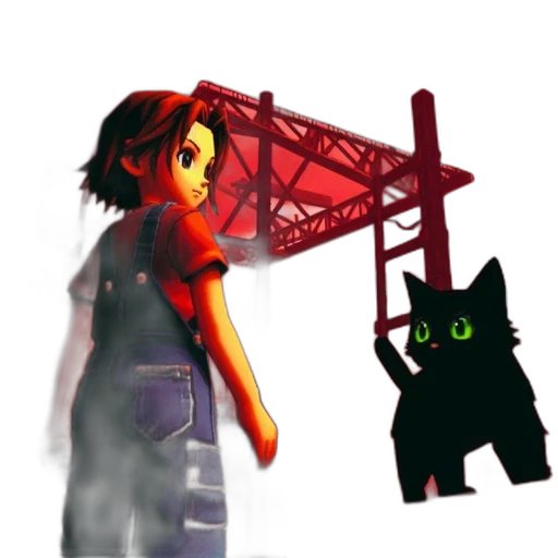 staff, pixel art, concept art, 3d render, cyberpunk, outer space, city street, red transparent PNG cut-out