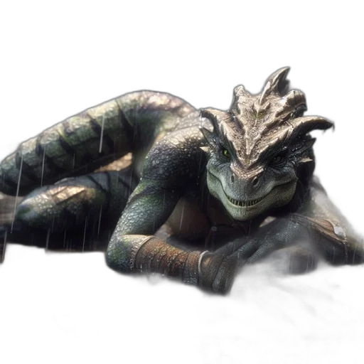 dragon, creature, animal, staff, concept art, 3d render, fantasy art, photorealistic transparent PNG cut-out