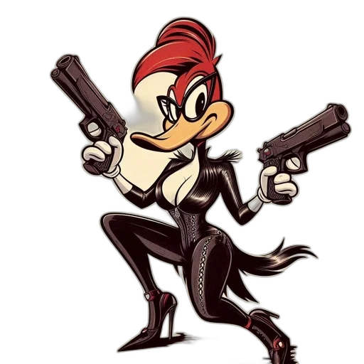 weapon, animal, cartoon, comic book art, concept art, pixel art, animated, duck transparent PNG cut-out