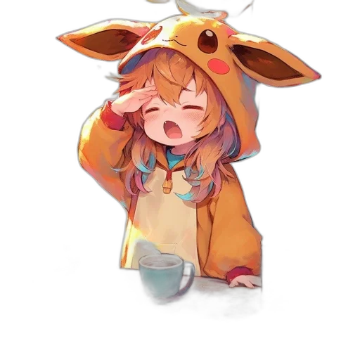 creature, staff, hat, animal, anime, watercolor, pixel art, concept art transparent PNG cut-out