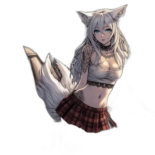 animal, creature, dress, staff, watercolor, fantasy art, anime, concept art transparent PNG cut-out