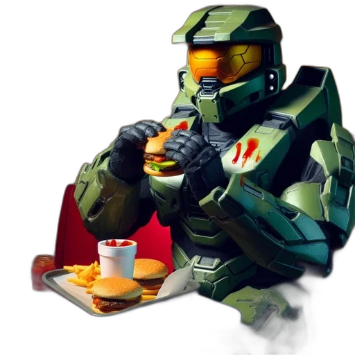 robot, food, weapon, concept art, pixel art, 3d render, vaporwave, green transparent PNG cut-out