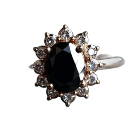 jewelry, crown, dark, black, diamond, cluster, ring, diamonds transparent PNG cut-out
