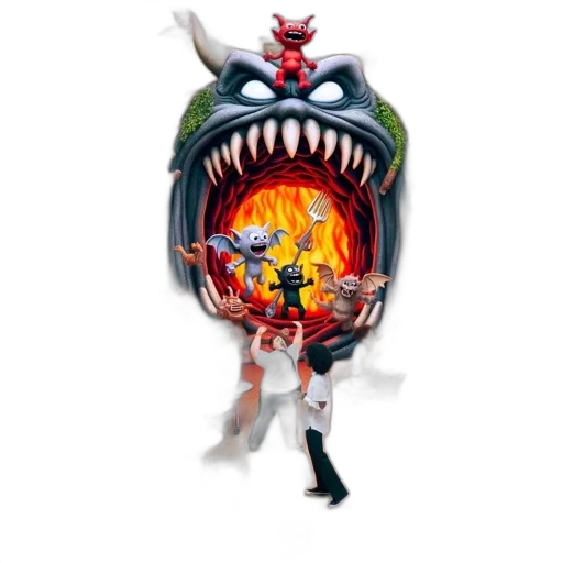 creature, dragon, concept art, 3d render, pixel art, comic book art, underwater, fire transparent PNG cut-out