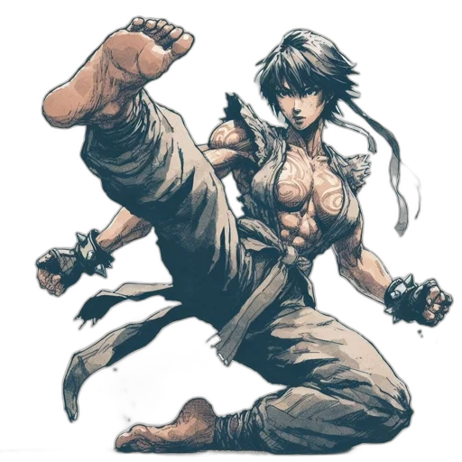 weapon, comic book art, concept art, fantasy art, anime, animated, female, character transparent PNG cut-out