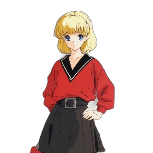 dress, jacket, staff, anime, concept art, pixel art, cartoon, red transparent PNG cut-out
