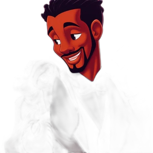 face, staff, cartoon, concept art, anime, comic book art, red, dark transparent PNG cut-out