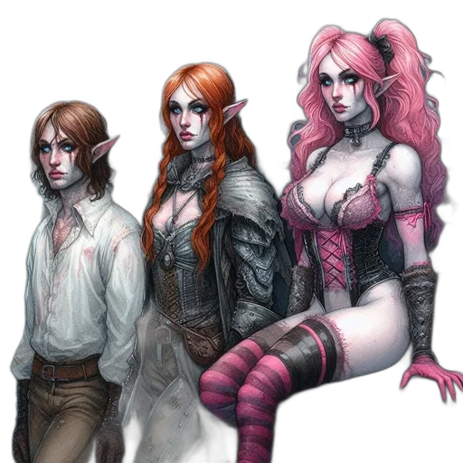 concept art, fantasy art, comic book art, cyberpunk, pastel, dark, red, colorful transparent PNG cut-out