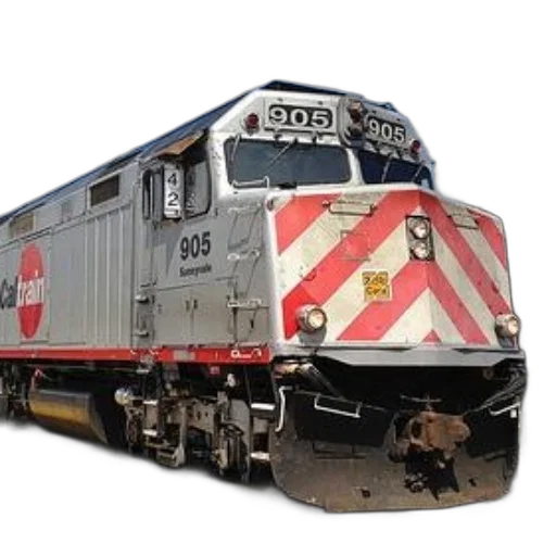 caltrain, locomotive, number, 905, front, parked, station, yellow transparent PNG cut-out
