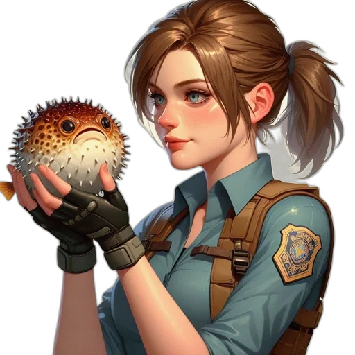 staff, weapon, animal, face, concept art, fantasy art, pixel art, photorealistic transparent PNG cut-out