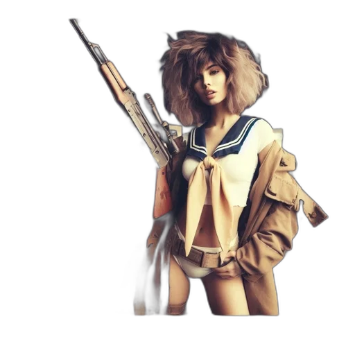 weapon, jacket, staff, concept art, pixel art, fantasy art, anime, earth tones transparent PNG cut-out