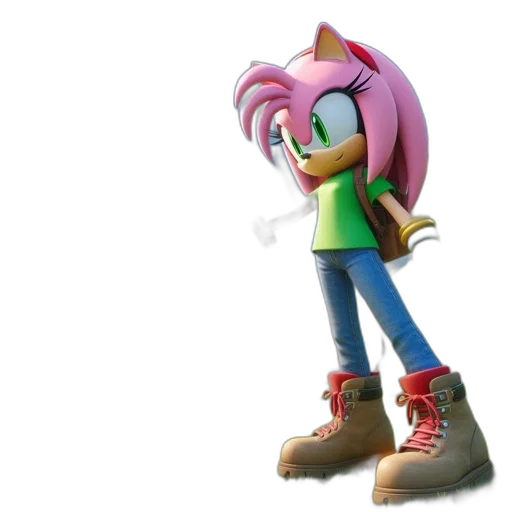 shoes, jacket, animal, weapon, 3d render, concept art, vaporwave, pixel art transparent PNG cut-out