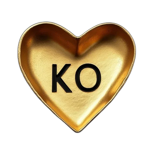 jewelry, crown, golden, gold, heart, dish, letters, black transparent PNG cut-out