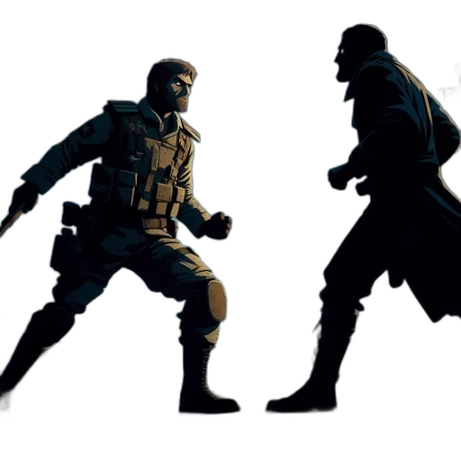 concept art, comic book art, 3d render, fantasy art, soldier, civilian, face, off transparent PNG cut-out