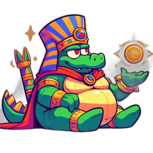 dragon, staff, pixel art, fantasy art, concept art, ancient, egyptian-inspired, hybrid transparent PNG cut-out