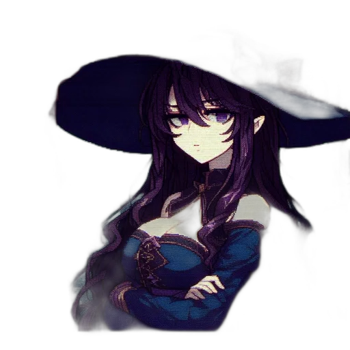 hat, mask, staff, dress, pixel art, fantasy art, concept art, anime transparent PNG cut-out