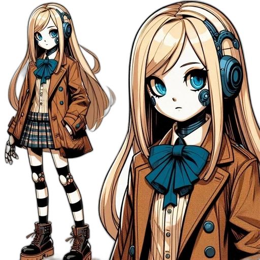 jacket, staff, anime, concept art, cartoon, pixel art, blue, monochrome transparent PNG cut-out