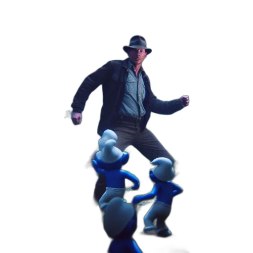 robot, creature, staff, 3d render, concept art, pixel art, vaporwave, outer space transparent PNG cut-out