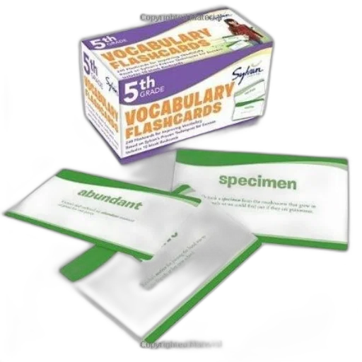set, 5th-grade, vocabulary, flashcards, sylvan, learning, featuring, cards transparent PNG cut-out
