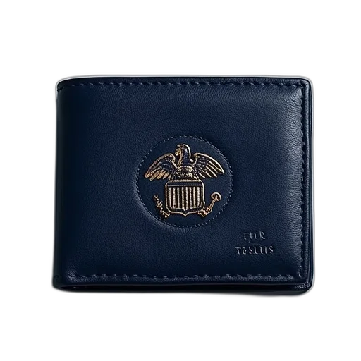 dark, blue, men, wallet, penn, logo, middle transparent PNG cut-out