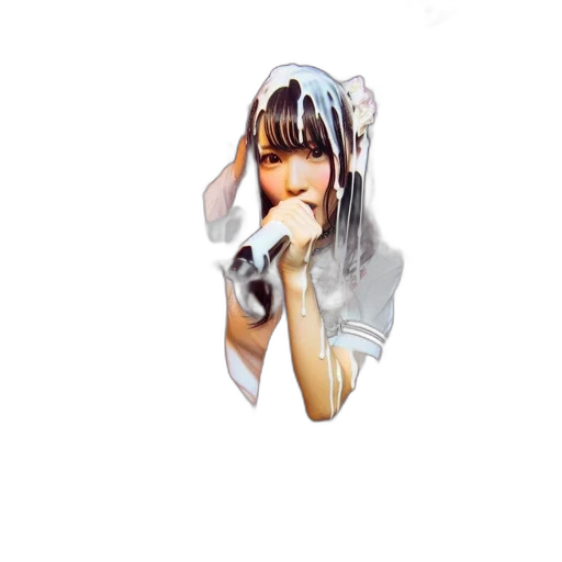 umbrella, mask, face, dress, photorealistic, pixel art, 3d render, anime transparent PNG cut-out