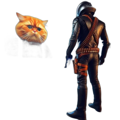 staff, animal, mask, jacket, concept art, pixel art, fantasy art, cyberpunk transparent PNG cut-out