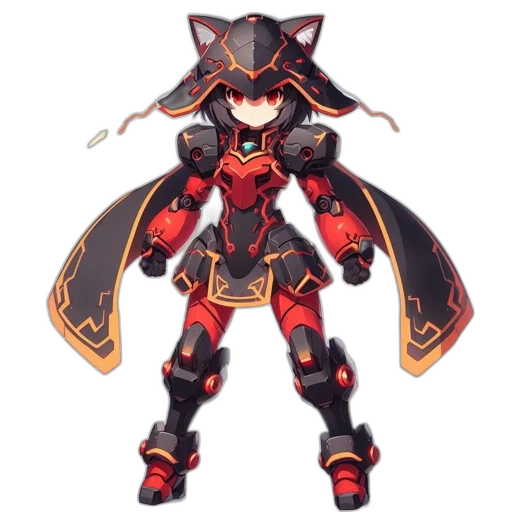 weapon, robot, staff, dragon, concept art, pixel art, anime, 3d render transparent PNG cut-out