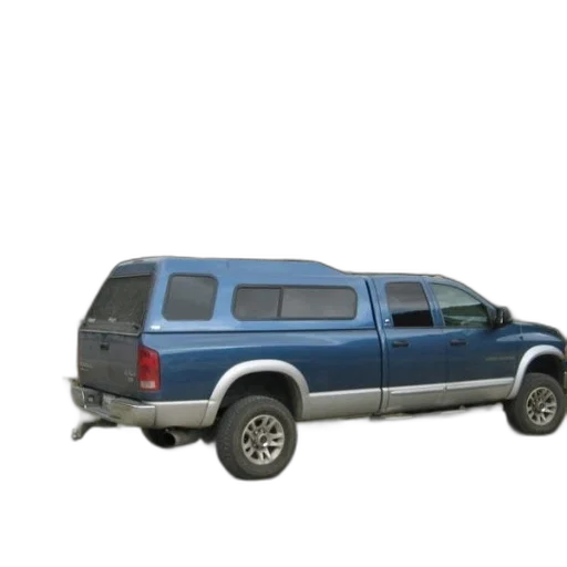 car, 3d render, photorealistic, concept art, blue, pickup, truck, camper transparent PNG cut-out