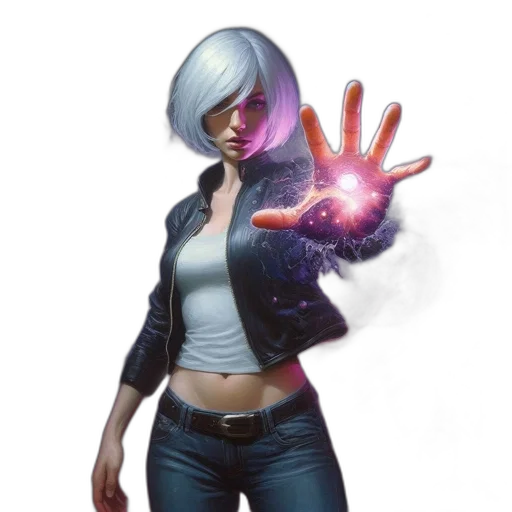 jacket, weapon, staff, robot, concept art, cyberpunk, comic book art, fantasy art transparent PNG cut-out