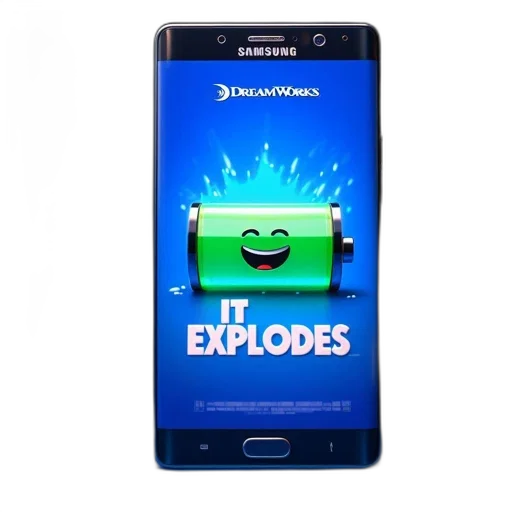 3d render, image, portrays, samsung, phone, promoting, animated, film transparent PNG cut-out
