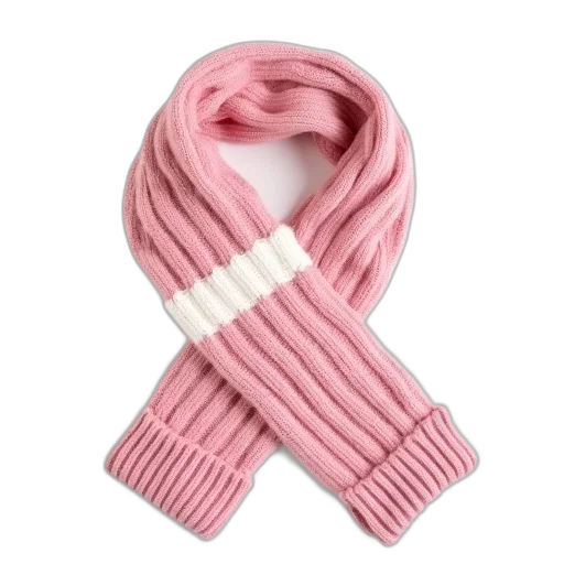 pastel, pink, knitted, scarf, white, stripe, matching, beanie transparent PNG cut-out