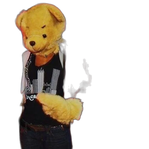 staff, jacket, animal, mask, 3d render, concept art, cartoon, vaporwave transparent PNG cut-out