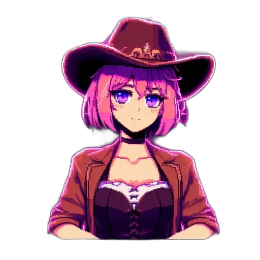 hat, jacket, staff, weapon, pixel art, anime, cartoon, concept art transparent PNG cut-out