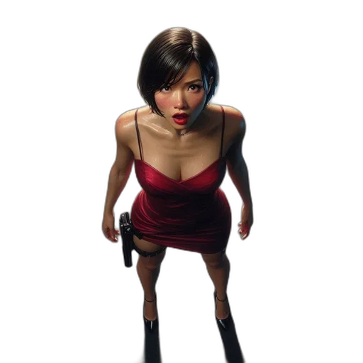 dress, weapon, robot, staff, concept art, comic book art, 3d render, cyberpunk transparent PNG cut-out