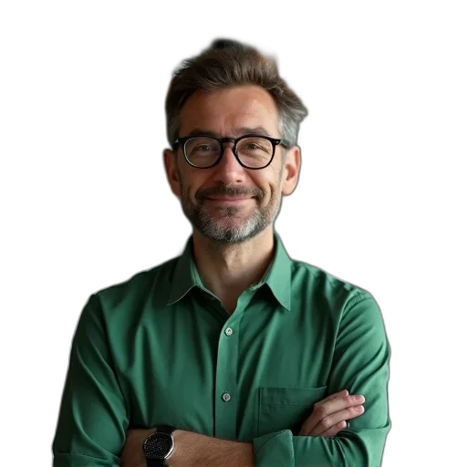 staff, jacket, face, animal, photorealistic, man, glasses, green transparent PNG cut-out