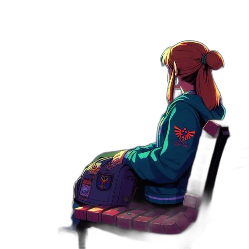 jacket, dress, staff, robot, pixel art, concept art, anime, watercolor transparent PNG cut-out