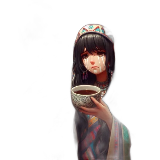 hat, face, dress, staff, fantasy art, photorealistic, concept art, anime transparent PNG cut-out