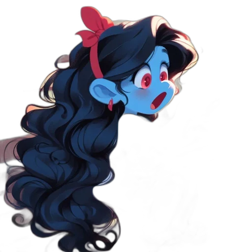 hair, crown, creature, mask, concept art, fantasy art, cartoon, watercolor transparent PNG cut-out